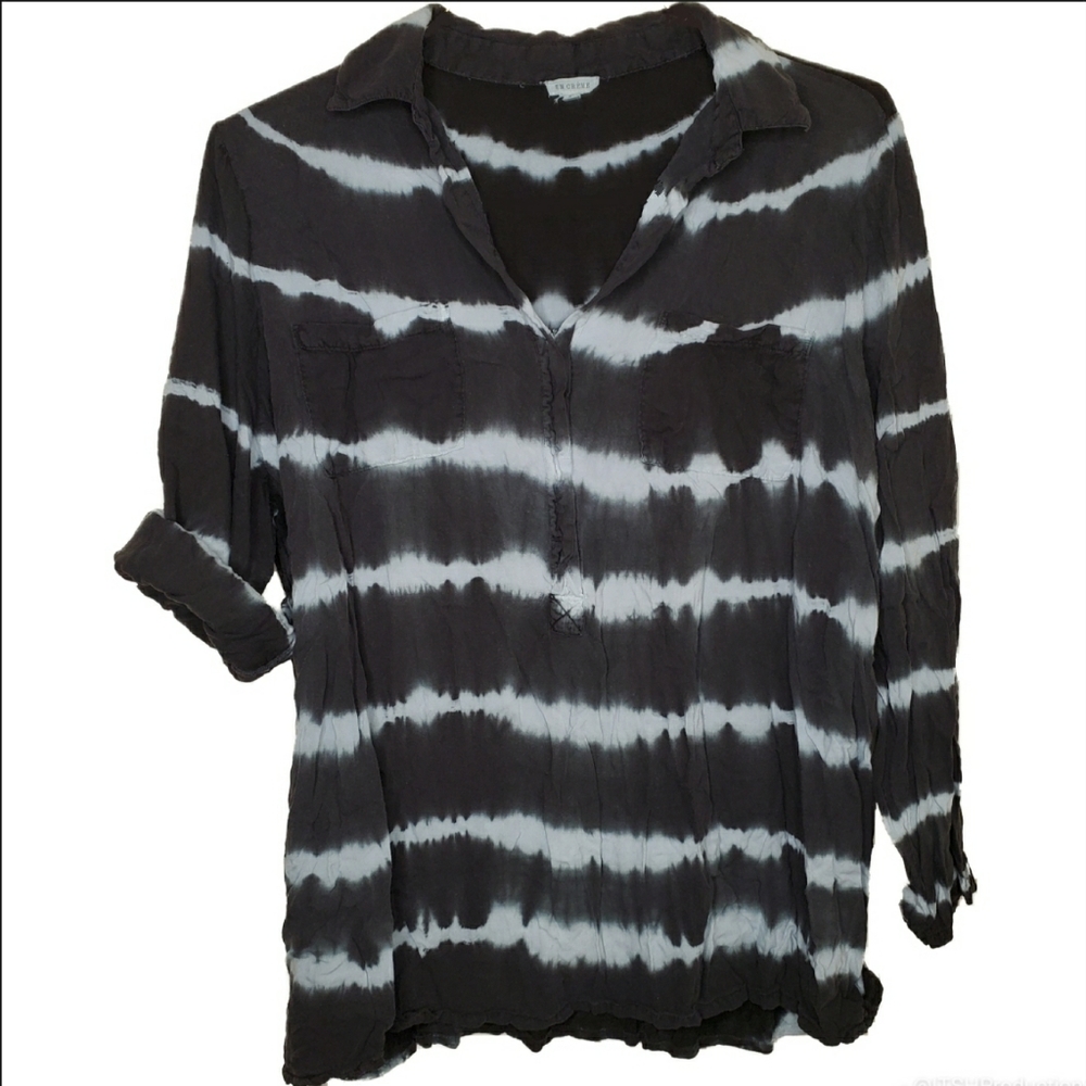 7) EN CRěME Tie-Dye Longsleeve 100% Rayon Sz. S